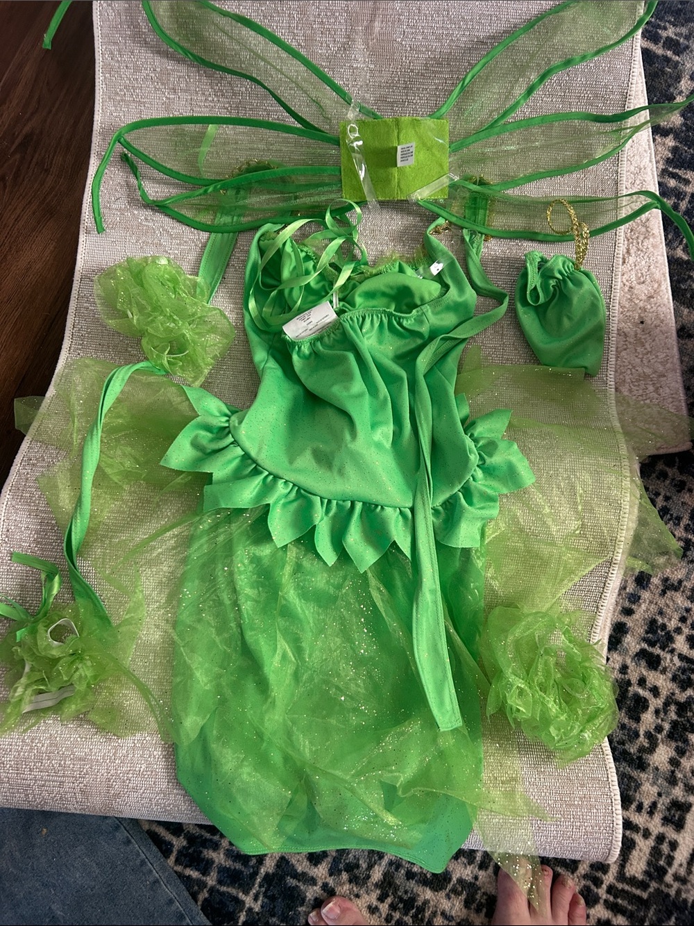 California Costumes Bright Green Fairy Dress with Wings and Accessories